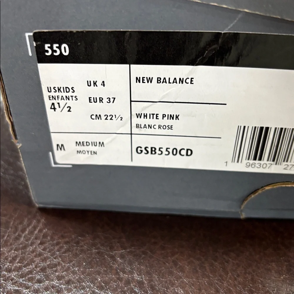 New Balance 550 Athletic Shoe - Big Kid - White / Pink Haze blanc rose 4 1/2 - Picture 8 of 13